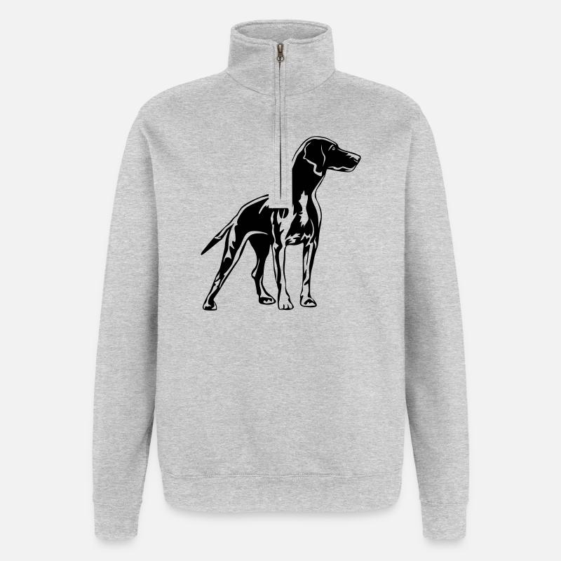 Magyar Vizsla - Sweat à zip 1/4 - gris chiné