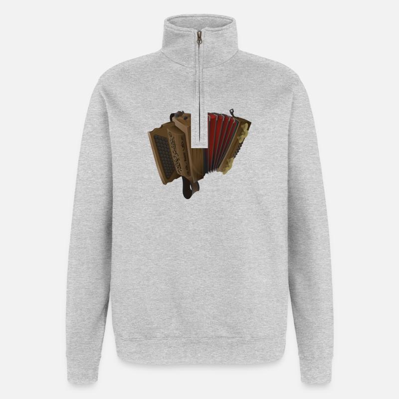 Styrian Harmonica - Dark/Red | ZiachON! - Quarter-Zip Sweatshirt - heather grey