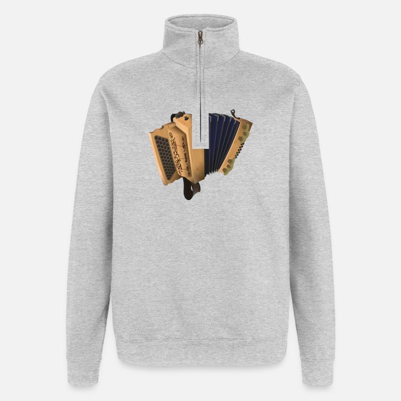 Harmonica de Styrie - Pin suisse/Bleu | ZiachON ! - Sweat à zip 1/4 - gris chiné