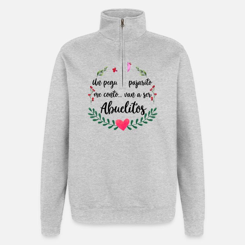 Abuelitos Announcement - Quarter-Zip Sweatshirt - heather grey
