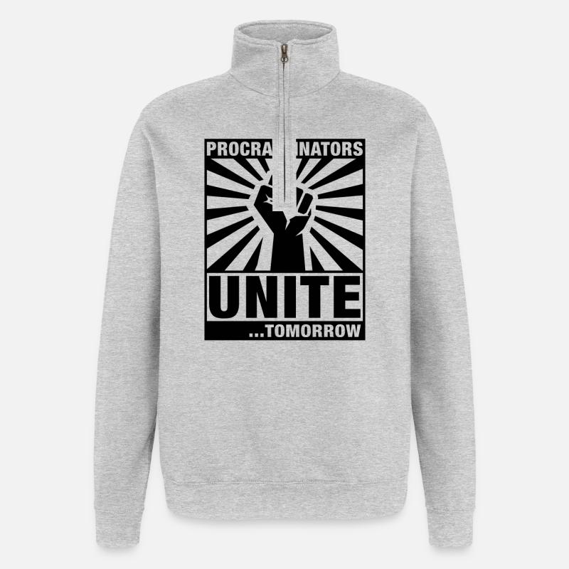 Procrastinators Unite - Quarter-Zip Sweatshirt - heather grey
