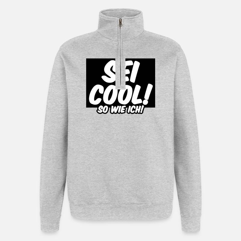Cool Freunde Freundschaft Statement Sprüche - Quarter-Zip-Sweatshirt - Grau meliert