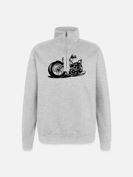 Chopper / moto - Sweat à zip 1/4 - gris chiné