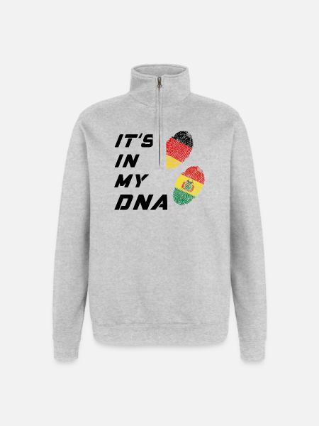 In my DNA Germany and Bolivia - Quarter-Zip Sweatshirt - heather grey