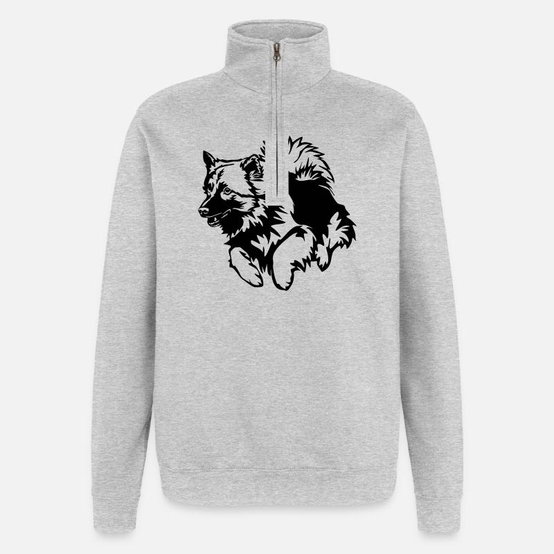 Wolfsspitz - Quarter-Zip Sweatshirt - heather grey