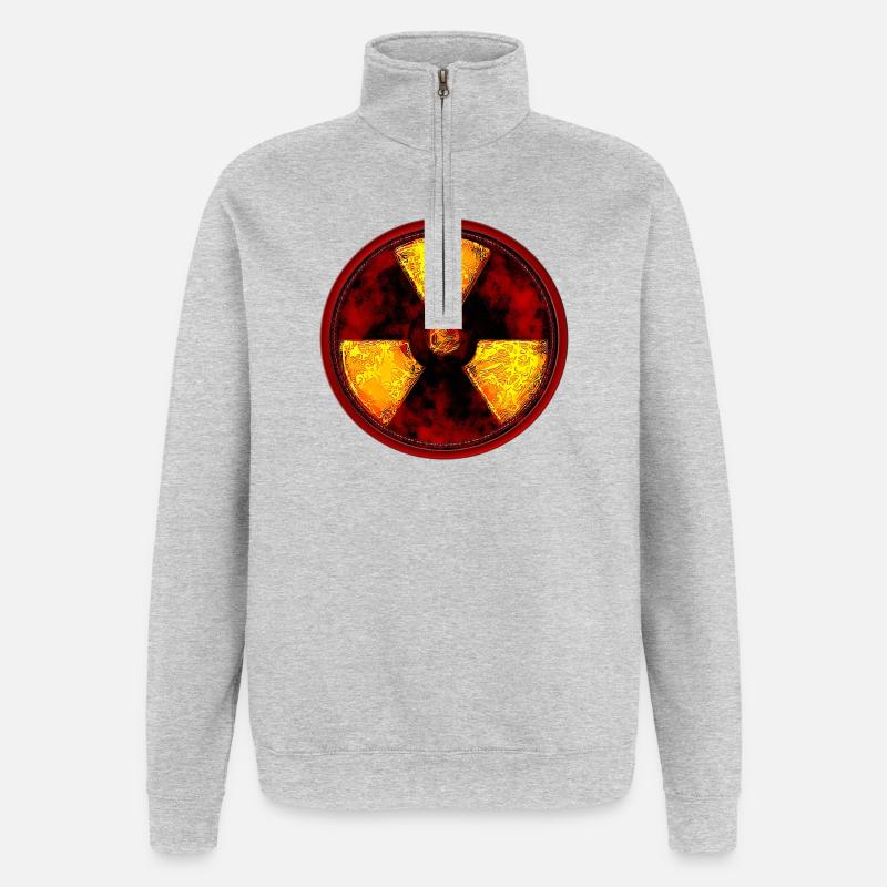 Radioactivité - Sweat à zip 1/4 - gris chiné