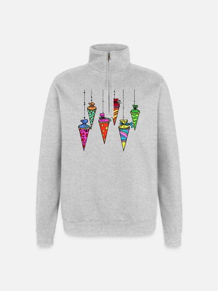 1990 1990 1992 1990 - Sweat à zip 1/4 - gris chiné