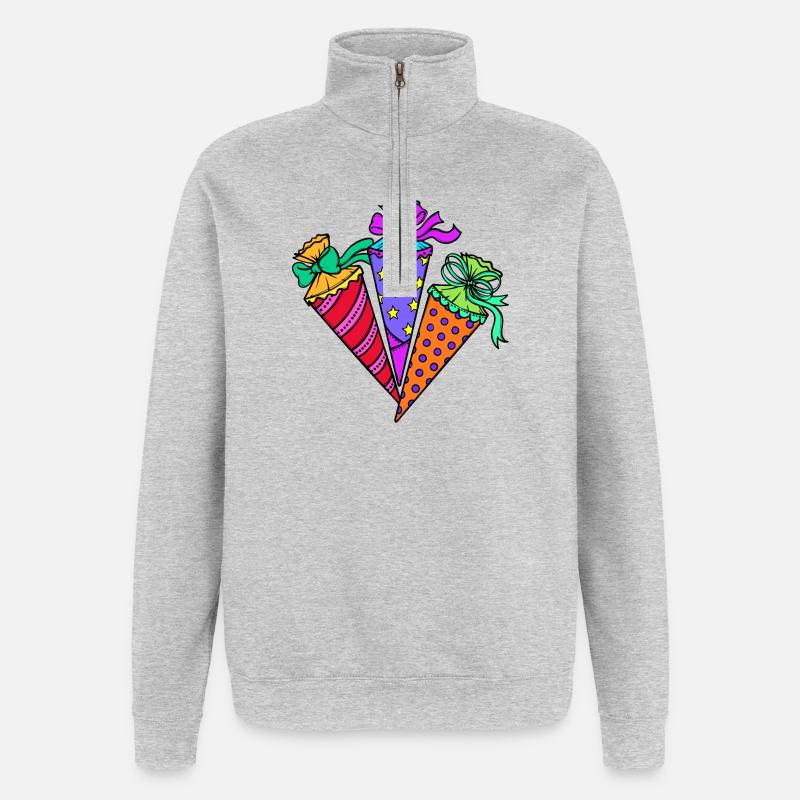 Sac d’école Début de l’école - Sweat à zip 1/4 - gris chiné