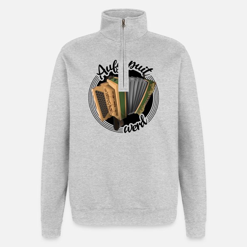 Harmonica - Aufgspuit werd | ZiachON ! - Sweat à zip 1/4 - gris chiné