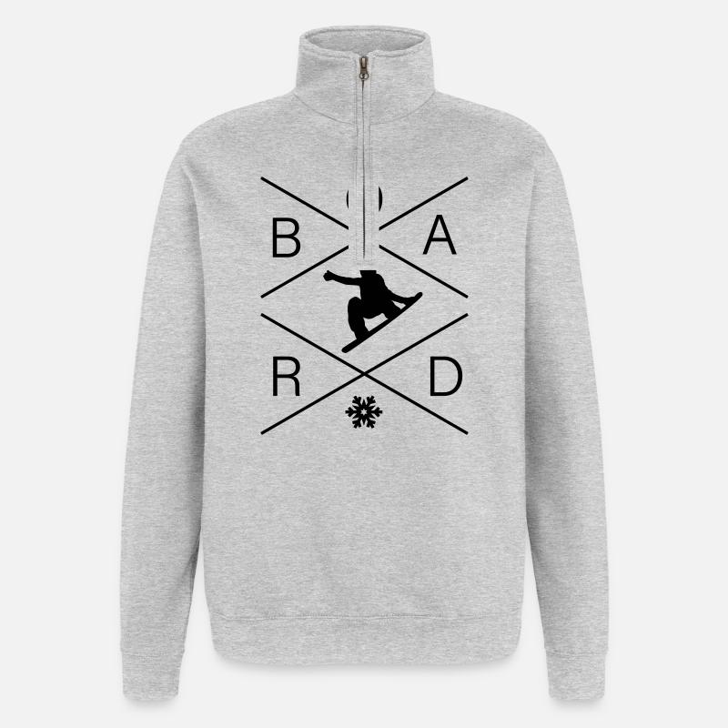 BOARD - Sweat à zip 1/4 - gris chiné