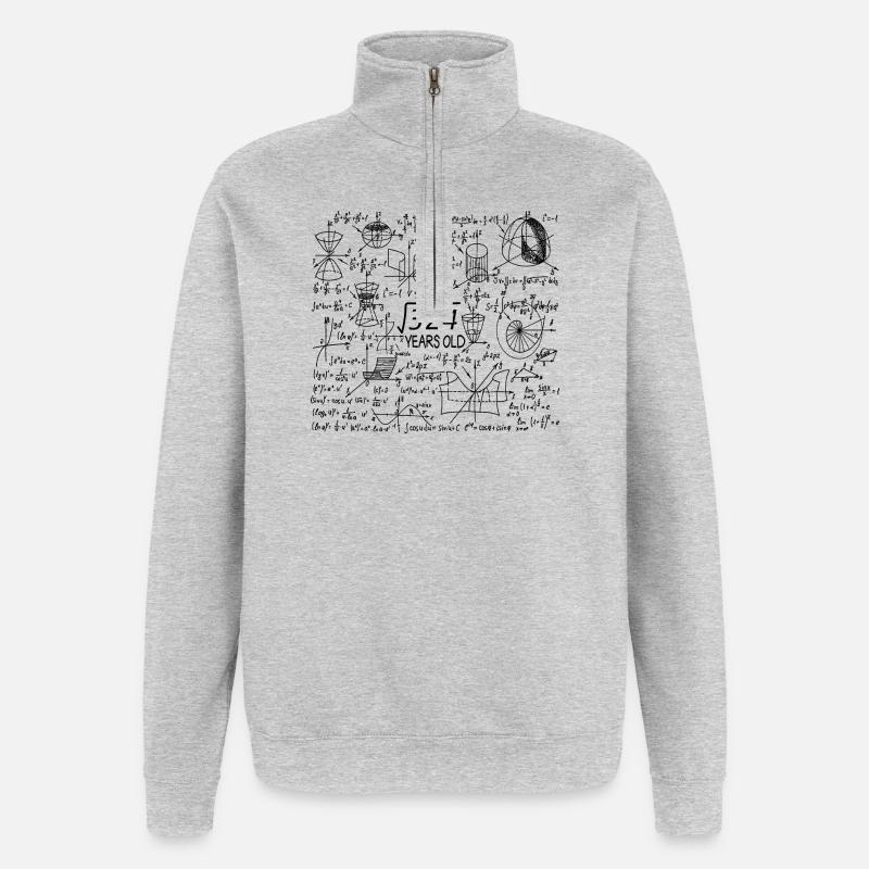 18e anniversaire Maths - Sweat à zip 1/4 - gris chiné