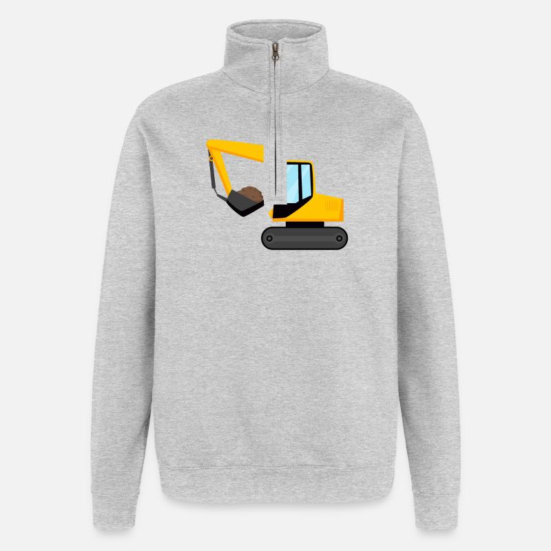 Pelles à aube - Sweat à zip 1/4 - gris chiné