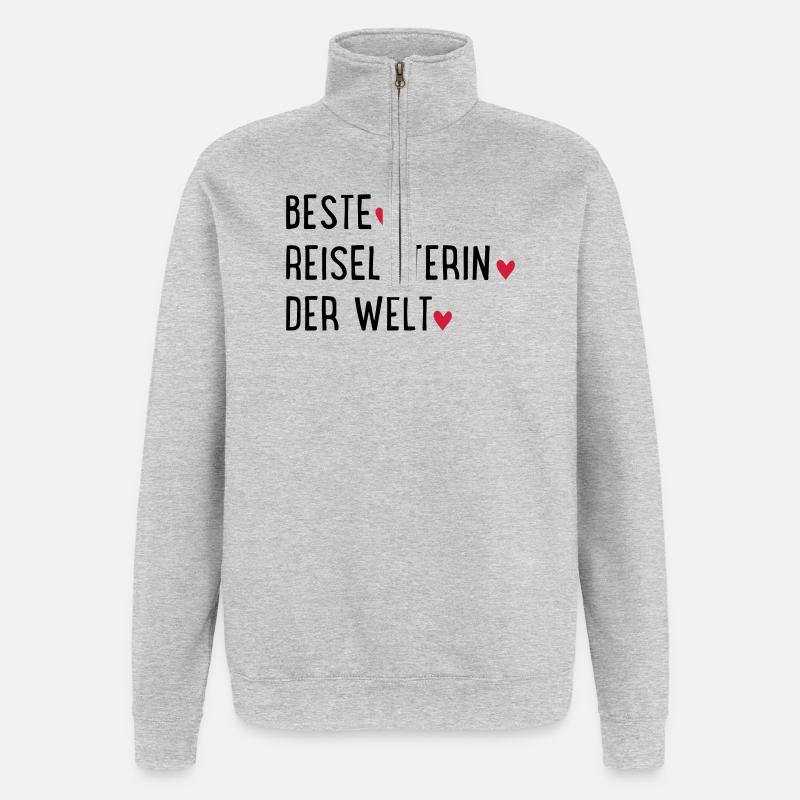 beste reiseleiterin - Quarter-Zip-Sweatshirt - Grau meliert