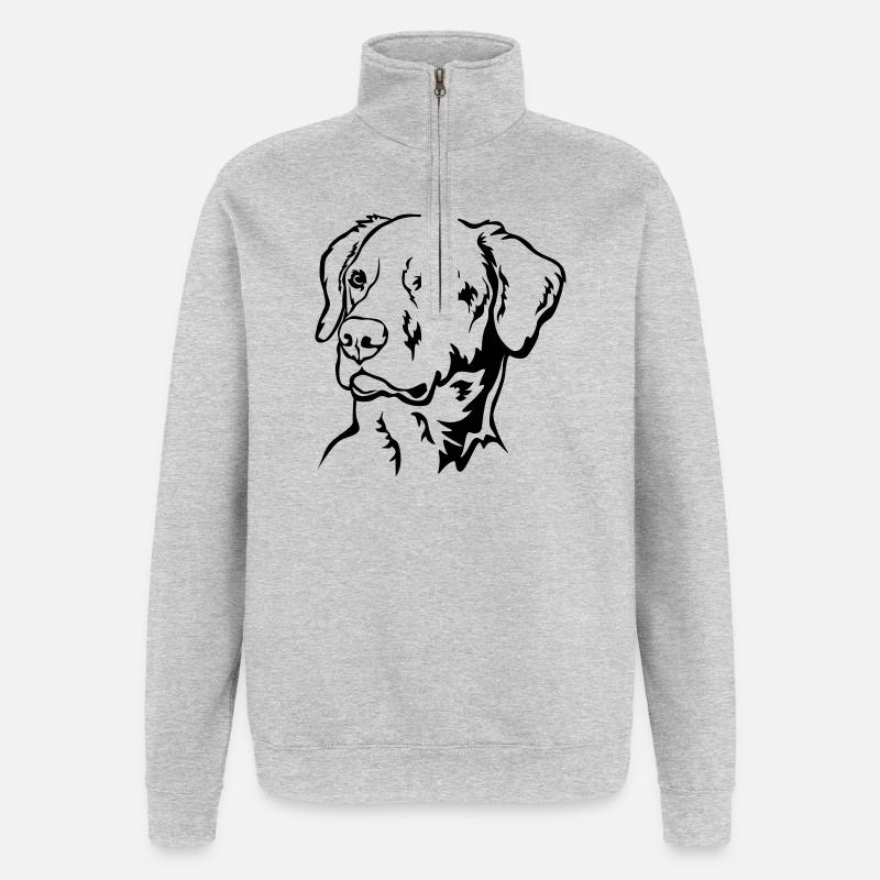 Labrador Kopf - Quarter-Zip-Sweatshirt - Grau meliert