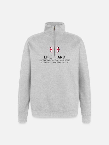 Maître-nageur - Sweat à zip 1/4 - gris chiné