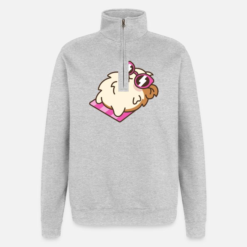Hamster - Sweat à zip 1/4 - gris chiné