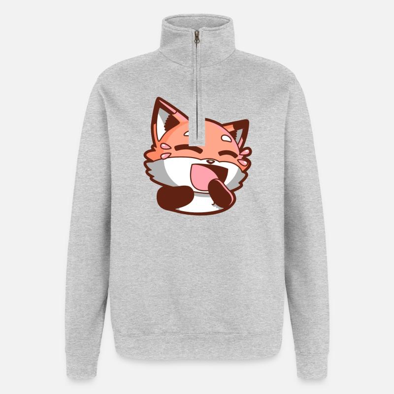 Fox Foxes - Quarter-Zip Sweatshirt - heather grey