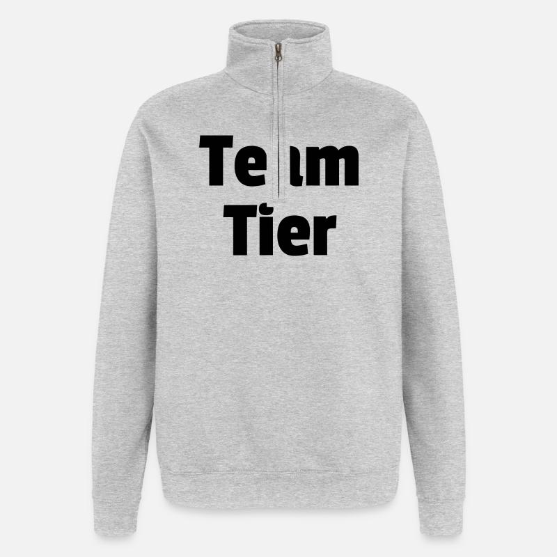 Team Tier - Quarter-Zip-Sweatshirt - Grau meliert