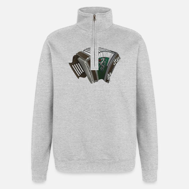 Steirische Harmonika - Steiermark | ZiachON! - Quarter-Zip-Sweatshirt - Grau meliert