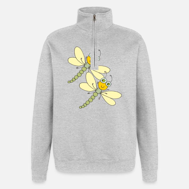 libellen schwestern - Quarter-Zip-Sweatshirt - Grau meliert