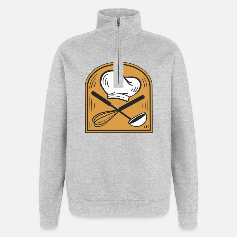 Cuire - Sweat à zip 1/4 - gris chiné