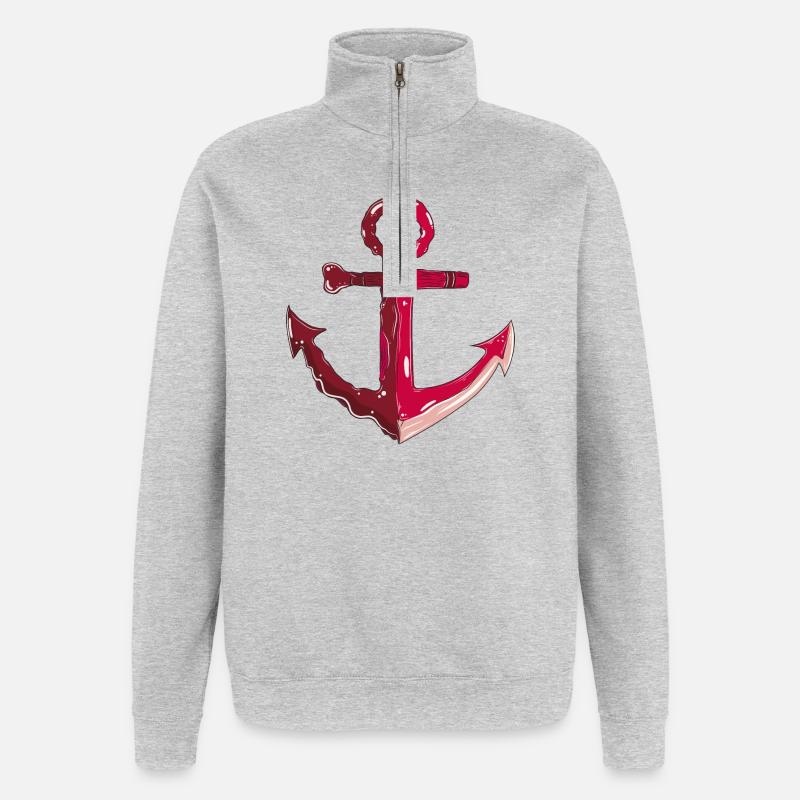Anker - Quarter-Zip-Sweatshirt - Grau meliert