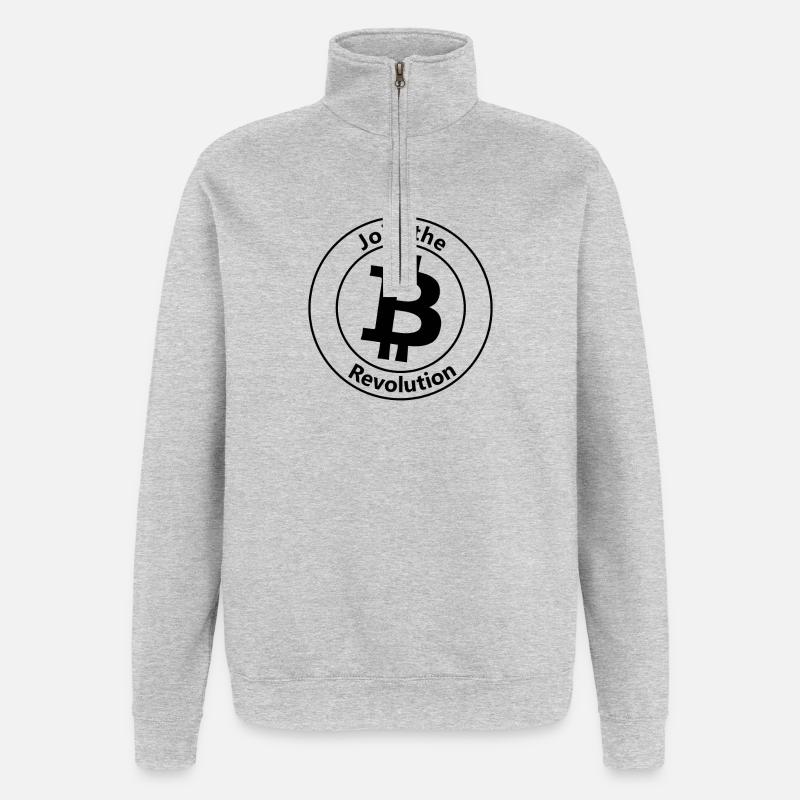 La révolution Bitcoin - Sweat à zip 1/4 - gris chiné
