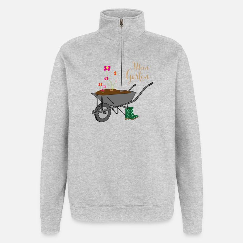 Mein Garten - Quarter-Zip-Sweatshirt - Grau meliert