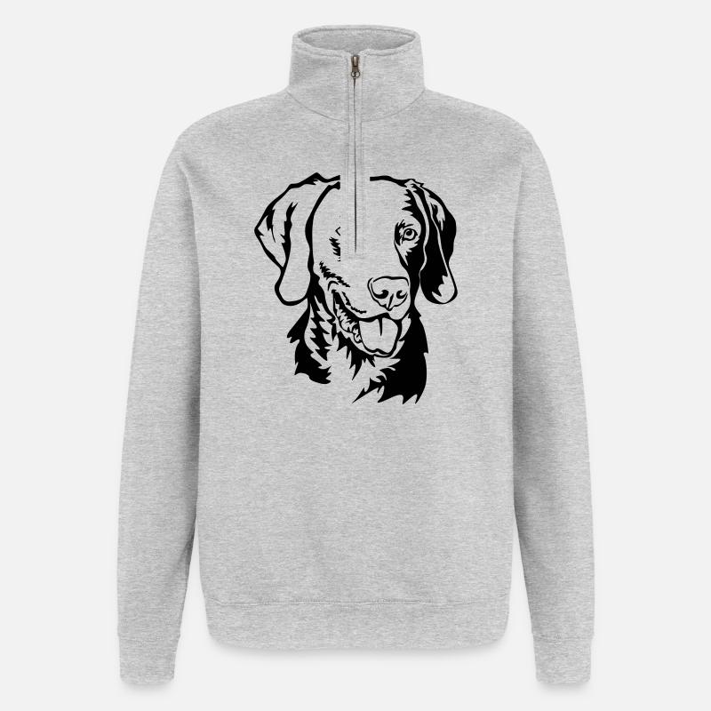 Weimaraner head - Quarter-Zip Sweatshirt - heather grey