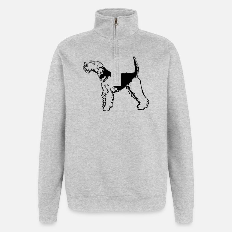 Welsh Terrier - Quarter-Zip Sweatshirt - heather grey