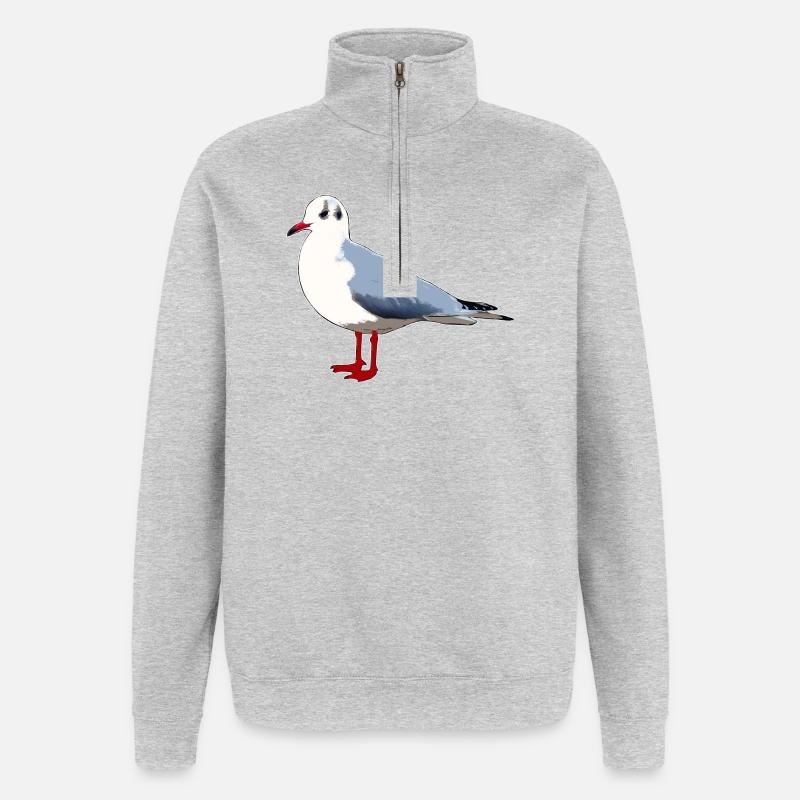 Möwe - Quarter-Zip-Sweatshirt - Grau meliert