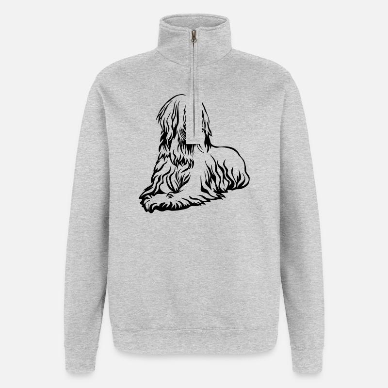 Briard - Sweat à zip 1/4 - gris chiné