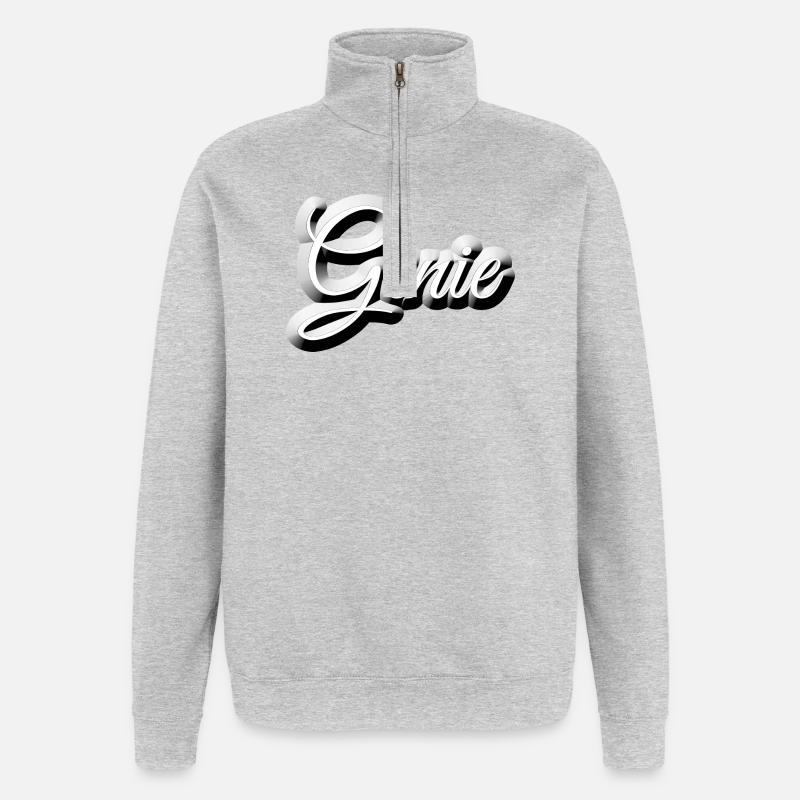 Nerd - GENIUS - Quarter-Zip Sweatshirt - heather grey