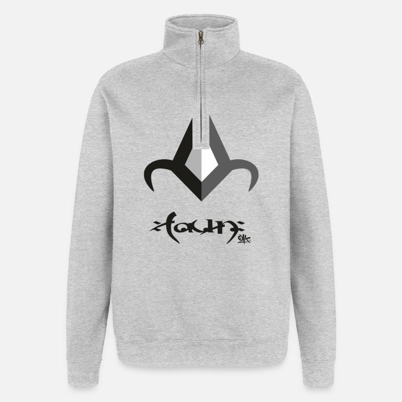 Faun - Sweat à zip 1/4 - gris chiné