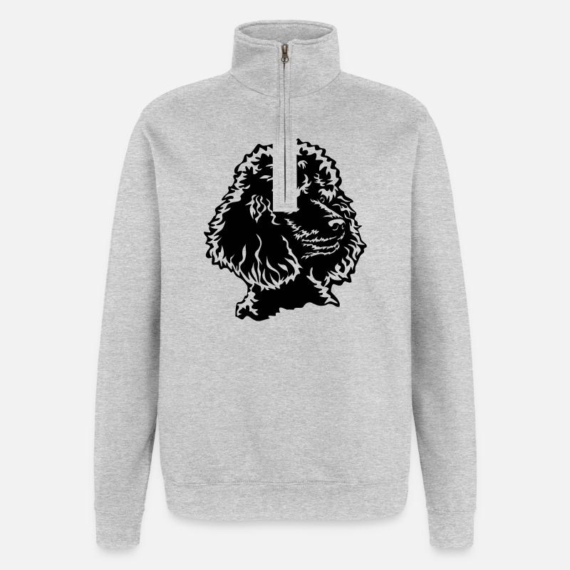 Tête de puiche - Sweat à zip 1/4 - gris chiné