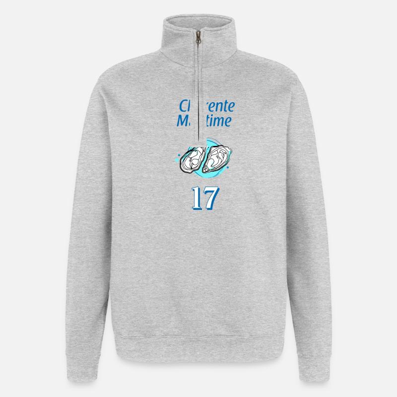Charente-Maritime - Sweat à zip 1/4 - gris chiné