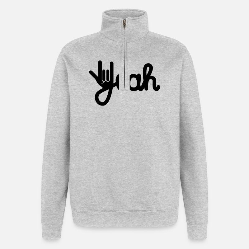 Oui - Sweat à zip 1/4 - gris chiné