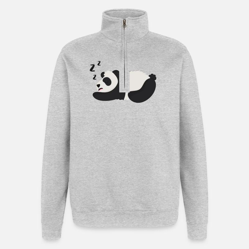 Panda Pandabär - Sweat à zip 1/4 - gris chiné