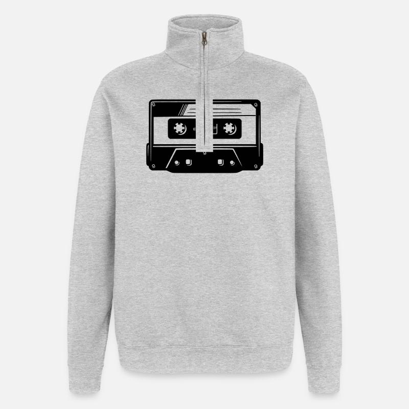Kassette - Quarter-Zip-Sweatshirt - Grau meliert