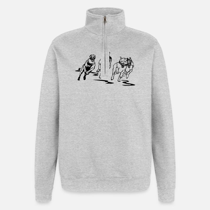 Whippets - Quarter-Zip-Sweatshirt - Grau meliert