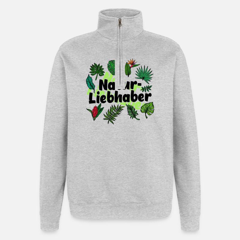 Statement Mutter Natur - Quarter-Zip-Sweatshirt - Grau meliert