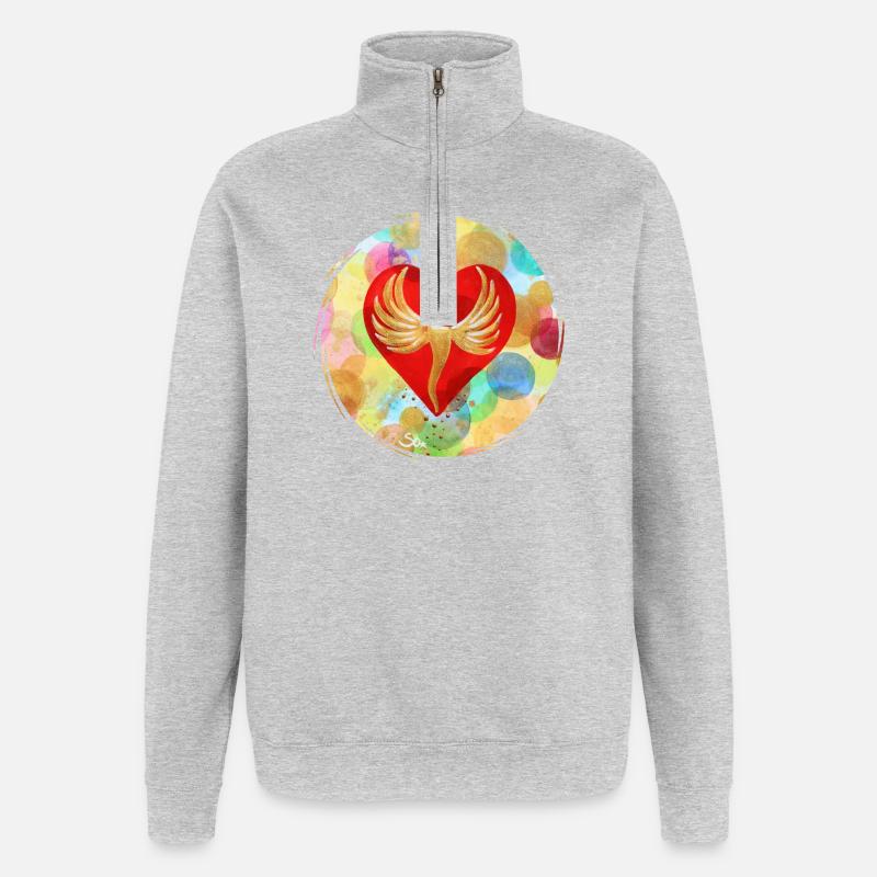 EngelHerz der Regenbogen Dimension - Sonja Ariel - Quarter-Zip-Sweatshirt - Grau meliert