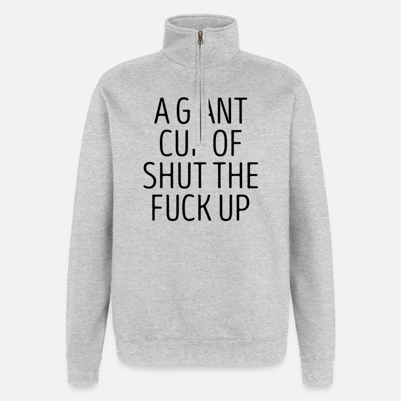 Funny Sarcastic Slogan - Quarter-Zip Sweatshirt - heather grey