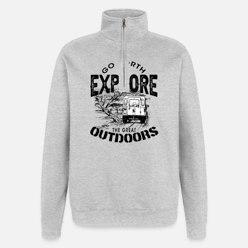 Bush Defender outdoor explore - Quarter-Zip-Sweatshirt - Grau meliert