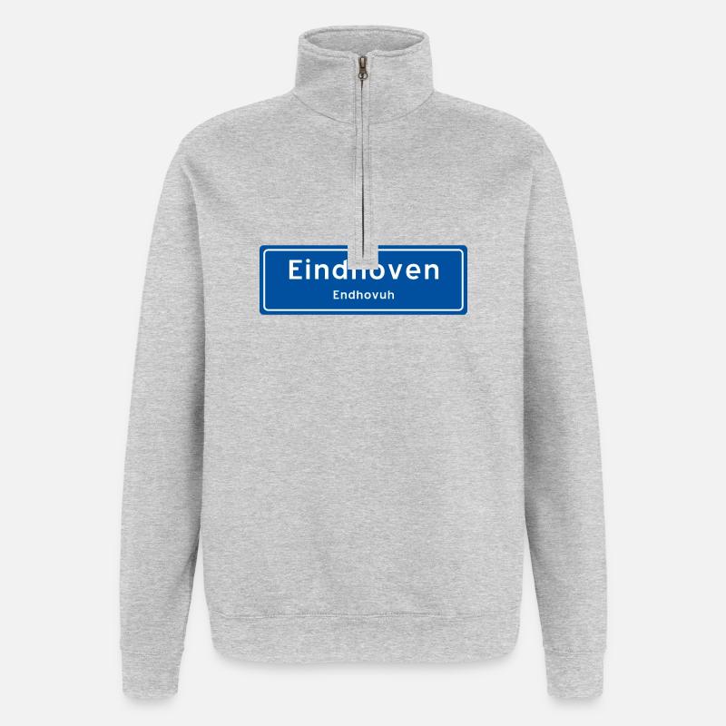Ortsschild Eindhoven - Quarter-Zip-Sweatshirt - Grau meliert