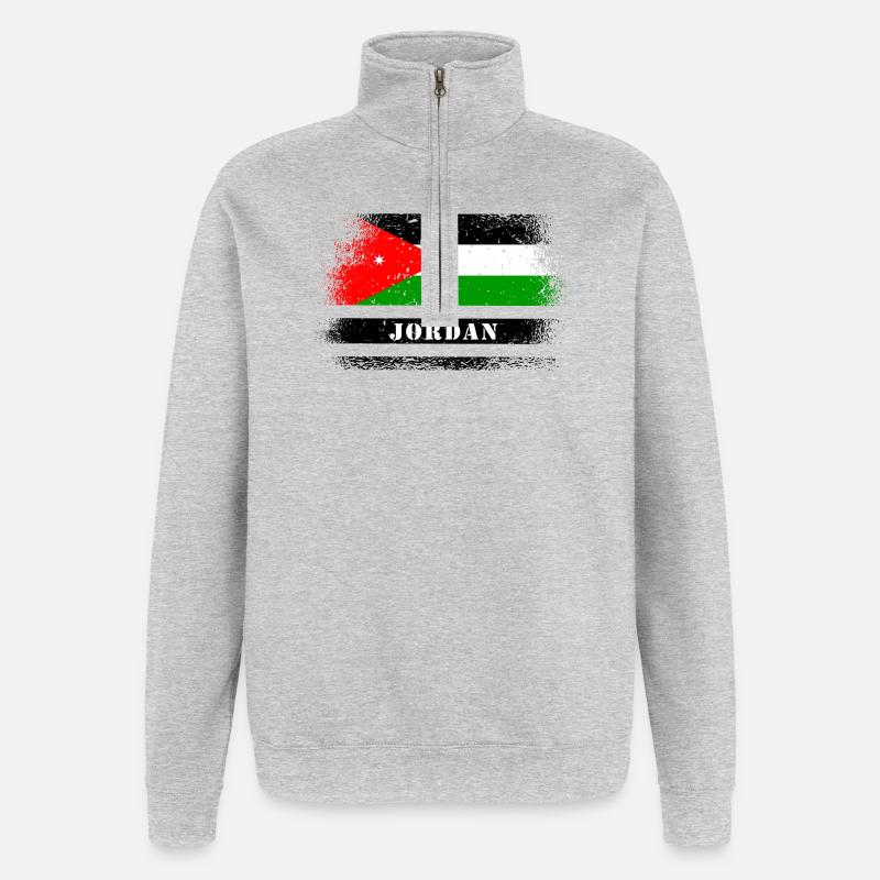 Drapeaux Jordan - Sweat à zip 1/4 - gris chiné