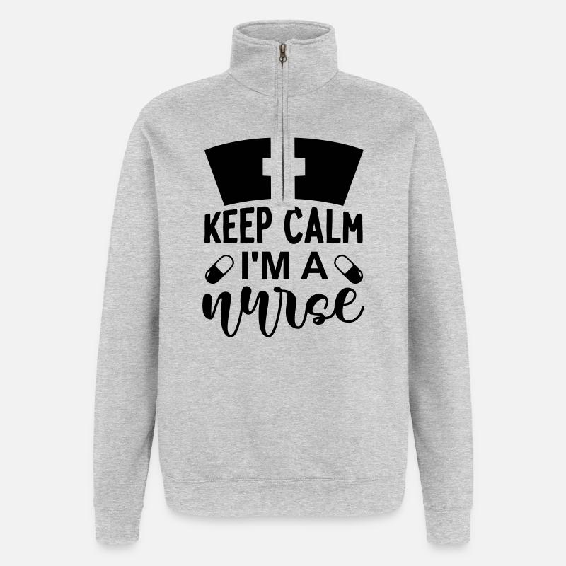 Keep calm im a nurse - Quarter-Zip Sweatshirt - heather grey