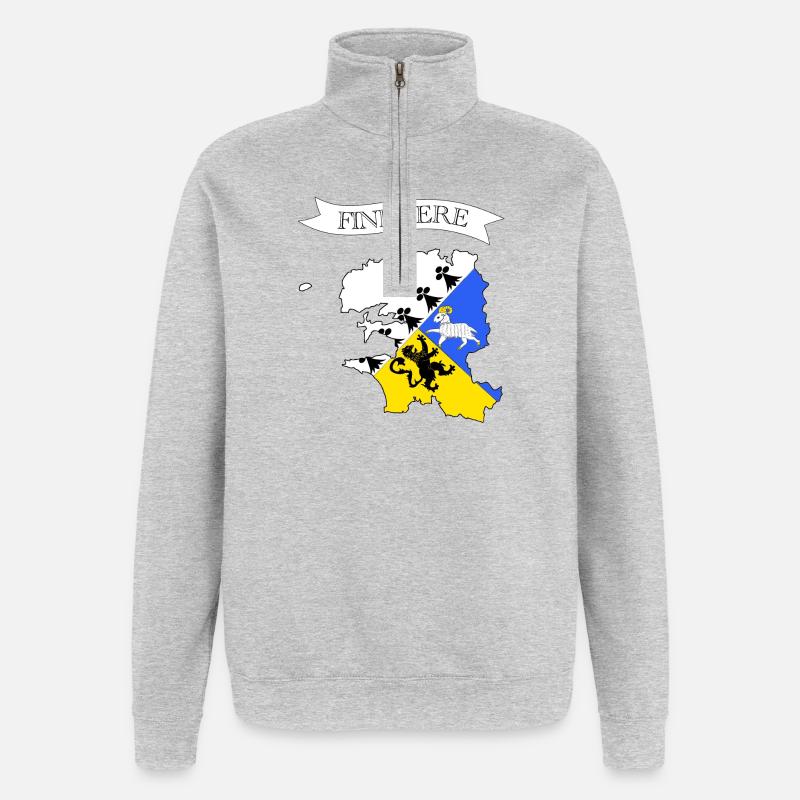 Ende des 20. - Quarter-Zip-Sweatshirt - Grau meliert