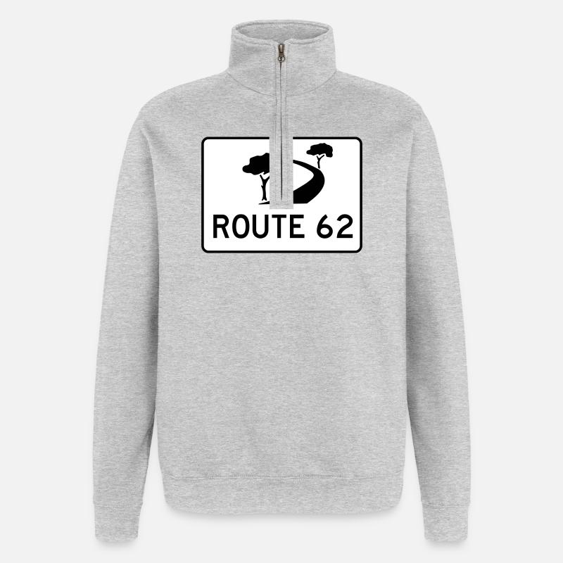 route des jardins - Sweat à zip 1/4 - gris chiné