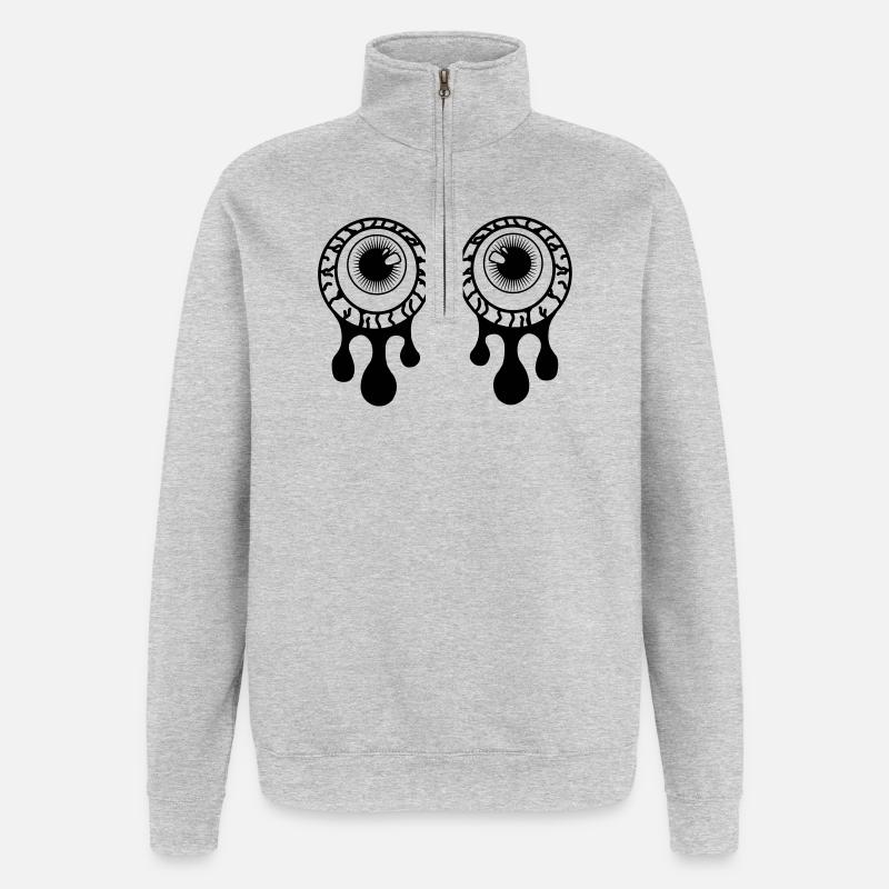 Eyes, pupils with eye fluid tears - Quarter-Zip Sweatshirt - heather grey